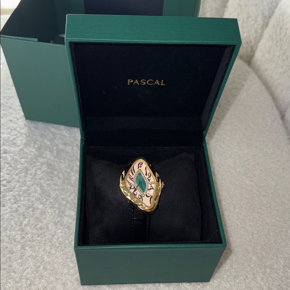 Pascal Paradoxe Lab Grown Diamond Leather Strap Watch, 30mm x 44mm